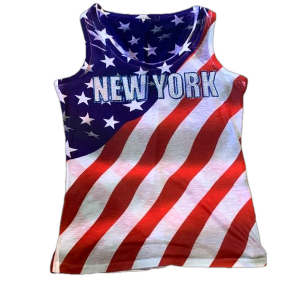 SWEET GISELE American Flag 🇺🇸 Top New York Size X Large patriotic